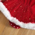 Baby girl red Christmas dress with headband (3)