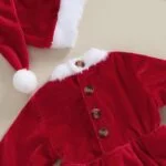 Baby girl red Santa dress set (4)