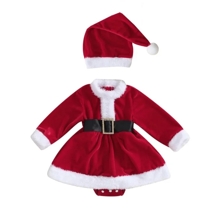 Baby girl red Santa dress set (6)