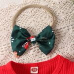 Baby girl red and green Christmas dress (3)