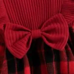 Baby girl red plaid Christmas dress (7)