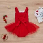 Baby girl red sequin Christmas dress (3)