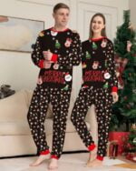 Black printed matching Christmas pyjamas (4)