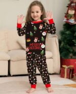 Black printed matching Christmas pyjamas (7)