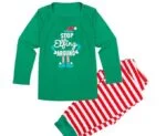 Green red stripe matching Christmas pyjamas (1)