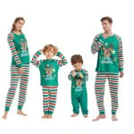 Green stripe matching Christmas pyjamas (1)
