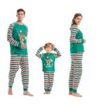 Green stripe matching Christmas pyjamas (4)