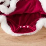 Red velvet baby girl Santa dress with hat (3)