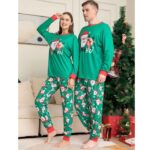 Santa print green matching christmas pyjamas (5)