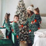 Tree print green matching Christmas pyjamas (4)