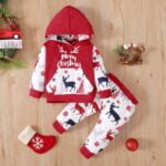 Unisex baby hooded Christmas outfit - Reindeer (5)