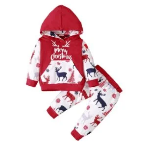 Unisex baby hooded Christmas outfit - Reindeer (7)