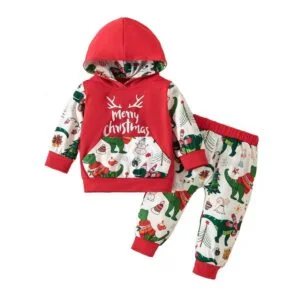 Unisex baby hooded Christmas outfit - Reindeer (8)