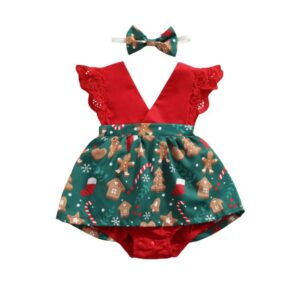 V-neck baby girl Christmas dress (1)