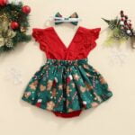 V-neck baby girl Christmas dress (2)