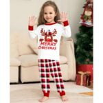 White matching Christmas plaid pyjamas set (5)