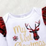 Baby girl my first Christmas plaid outfit (7)