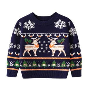Kids printed Christmas jumper - blue (3)