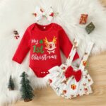 Newborn girl my 1st Christmas outfit set (2)