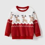 Reindeer print family matching Christmas jumper (1)