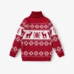 Reindeer print unisex Christmas jumper - Red (3)