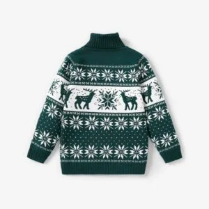 Reindeer print unisex Christmas jumper - green (3)