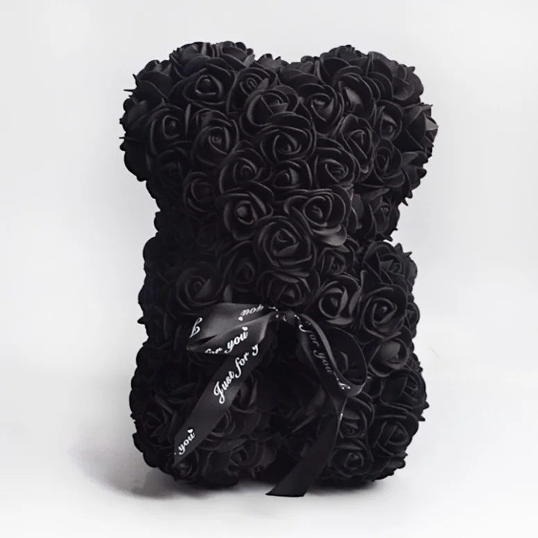 Handmade black rose teddy bear (2)