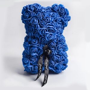 Handmade dark blue rose teddy bear (3)