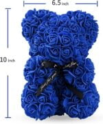 Handmade dark blue rose teddy bear (7)
