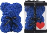 Handmade dark blue rose teddy bear (8)