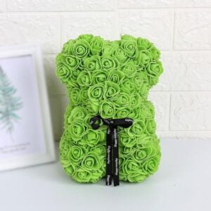 Handmade green rose teddy bear (3)