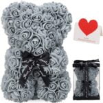 Handmade grey rose teddy bear (11)