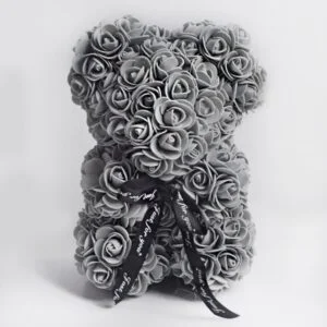 Handmade grey rose teddy bear (3)