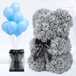 Handmade grey rose teddy bear (4)