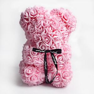 Handmade light pink rose teddy bear (7)