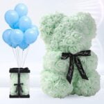 Handmade mint green rose teddy bear (4)