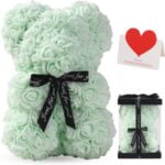 Handmade mint green rose teddy bear (6)