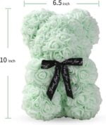 Handmade mint green rose teddy bear (7)
