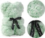 Handmade mint green rose teddy bear (9)