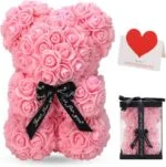 Handmade pink rose teddy bear (1)