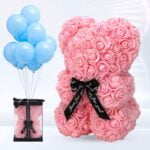 Handmade pink rose teddy bear (3)