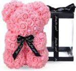 Handmade pink rose teddy bear (4)