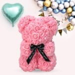 Handmade pink rose teddy bear (5)