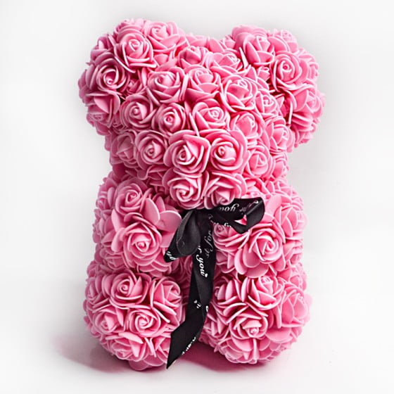 Handmade pink rose teddy bear (6)