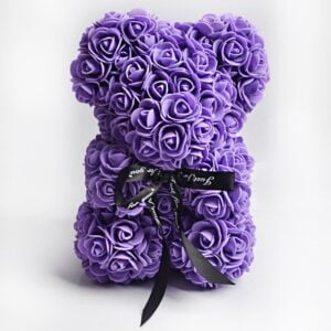 Handmade purple rose teddy bear (1)