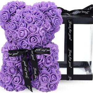 Handmade purple rose teddy bear (10)
