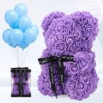 Handmade purple rose teddy bear (7)
