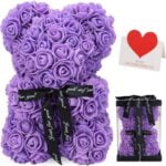 Handmade purple rose teddy bear (8)