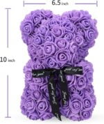 Handmade purple rose teddy bear (9)