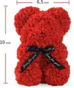 Handmade red rose teddy bear (6)